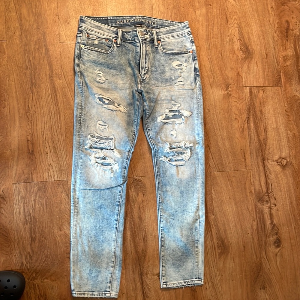 American Eagle Blue Ripped Jeans